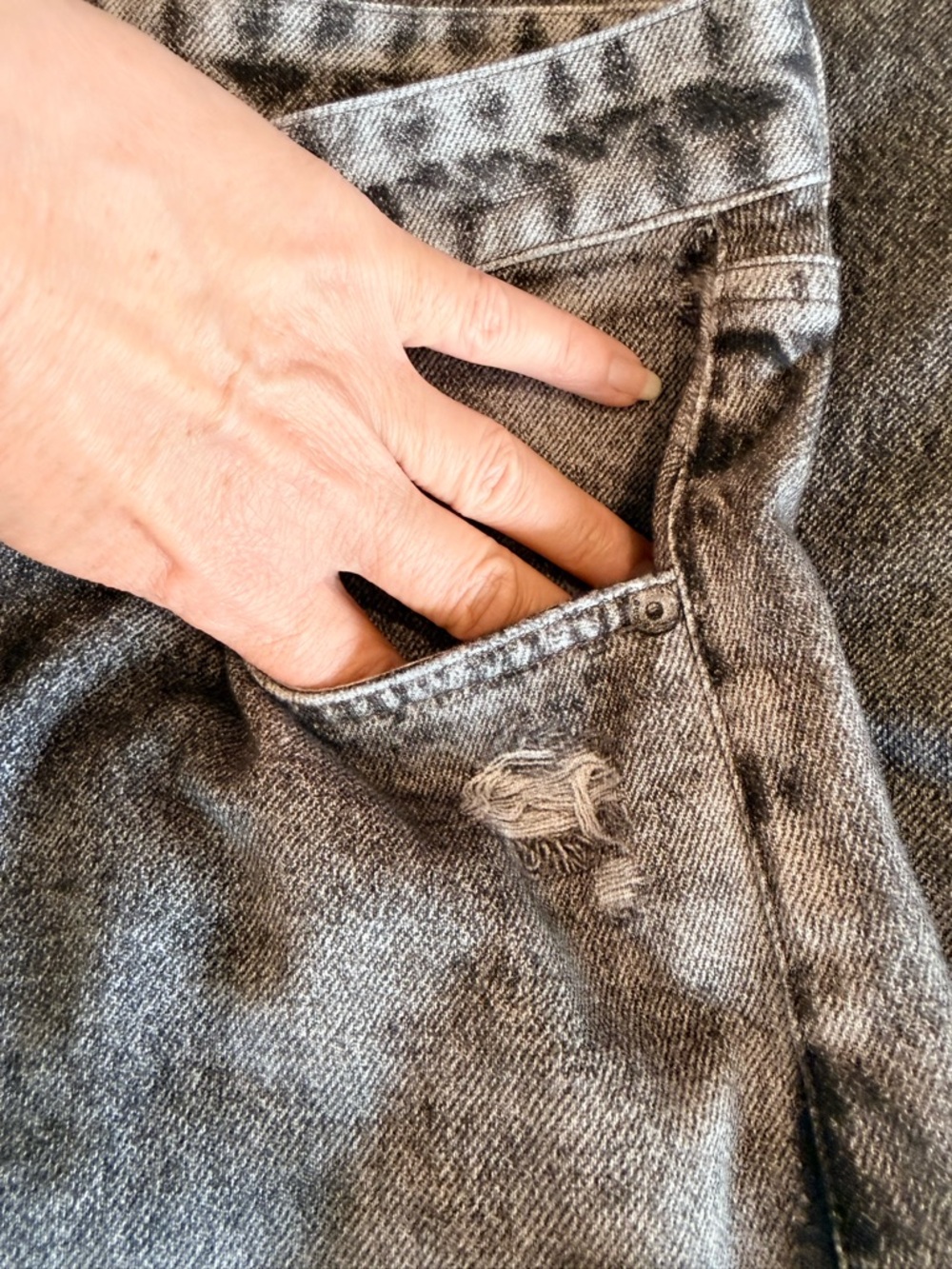 rag & bone Miramar Washed Black Wide Leg Jeans - Picture 11 of 13